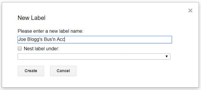 Add new label in Gmail