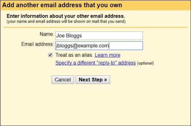 Add another email address that you own