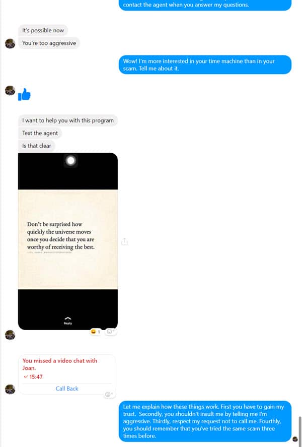 Facebook Messenger Scam