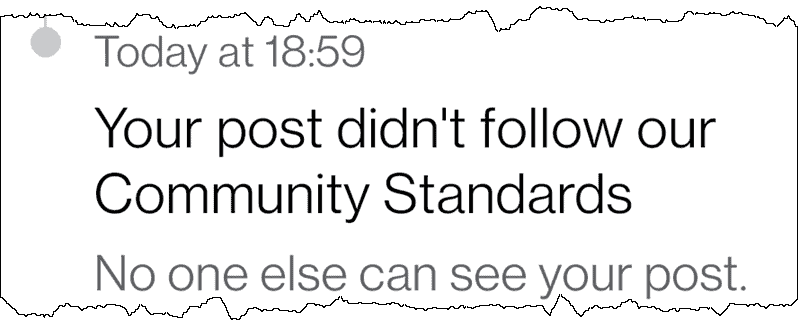 My post didn't follow Facebook's community standards