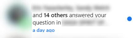 Facebook told me people had answered my question