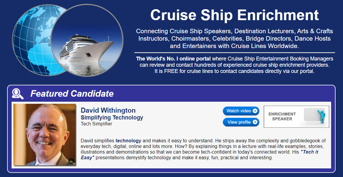 David Withington Cruise Ship Speaker