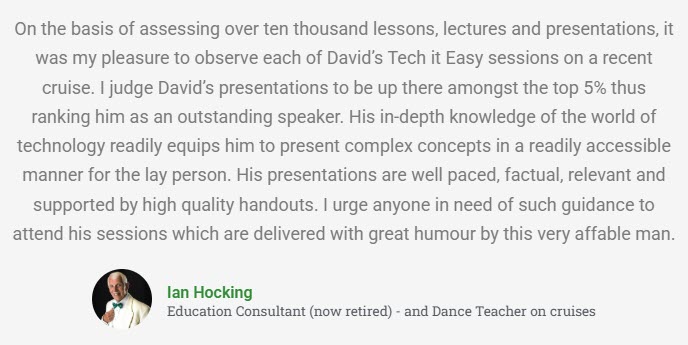 Ian Hocking Testimonial for David Withington